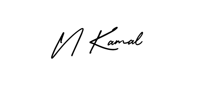 How to make N Kamal name signature. Use AmerikaSignatureDemo-Regular style for creating short signs online. This is the latest handwritten sign. N Kamal signature style 3 images and pictures png