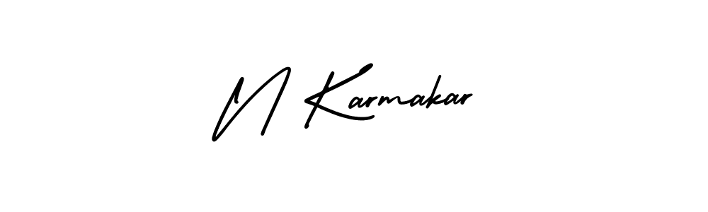 How to Draw N Karmakar signature style? AmerikaSignatureDemo-Regular is a latest design signature styles for name N Karmakar. N Karmakar signature style 3 images and pictures png