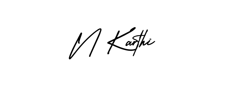Make a beautiful signature design for name N Karthi. With this signature (AmerikaSignatureDemo-Regular) style, you can create a handwritten signature for free. N Karthi signature style 3 images and pictures png