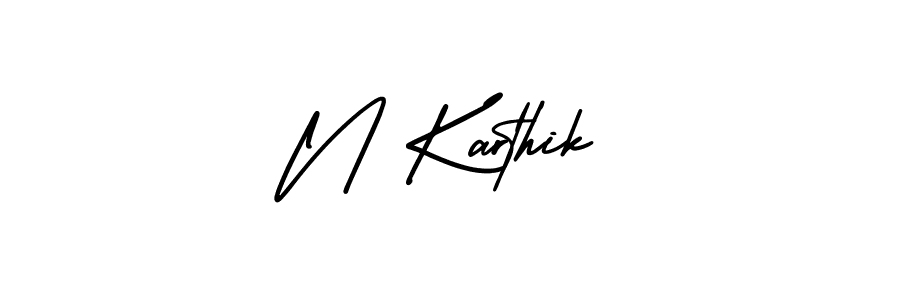 AmerikaSignatureDemo-Regular is a professional signature style that is perfect for those who want to add a touch of class to their signature. It is also a great choice for those who want to make their signature more unique. Get N Karthik name to fancy signature for free. N Karthik signature style 3 images and pictures png