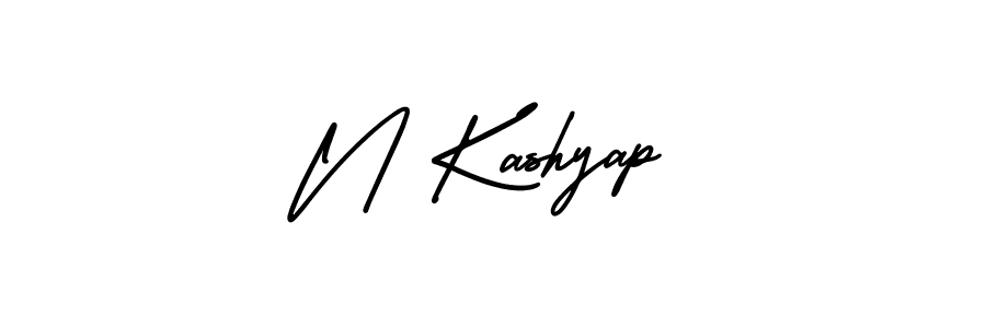 Create a beautiful signature design for name N Kashyap. With this signature (AmerikaSignatureDemo-Regular) fonts, you can make a handwritten signature for free. N Kashyap signature style 3 images and pictures png