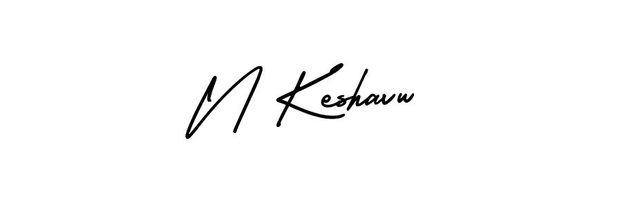 You should practise on your own different ways (AmerikaSignatureDemo-Regular) to write your name (N Keshavw) in signature. don't let someone else do it for you. N Keshavw signature style 3 images and pictures png