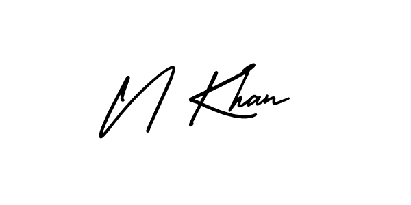 You should practise on your own different ways (AmerikaSignatureDemo-Regular) to write your name (N Khan) in signature. don't let someone else do it for you. N Khan signature style 3 images and pictures png