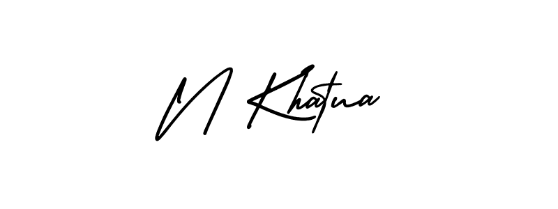 N Khatua stylish signature style. Best Handwritten Sign (AmerikaSignatureDemo-Regular) for my name. Handwritten Signature Collection Ideas for my name N Khatua. N Khatua signature style 3 images and pictures png