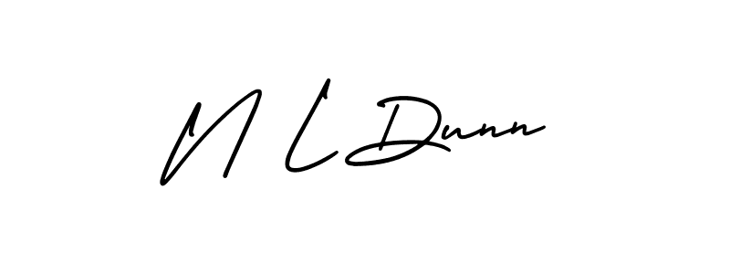 Make a beautiful signature design for name N L Dunn. With this signature (AmerikaSignatureDemo-Regular) style, you can create a handwritten signature for free. N L Dunn signature style 3 images and pictures png