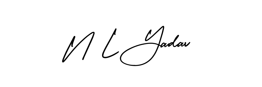 Create a beautiful signature design for name N L Yadav. With this signature (AmerikaSignatureDemo-Regular) fonts, you can make a handwritten signature for free. N L Yadav signature style 3 images and pictures png