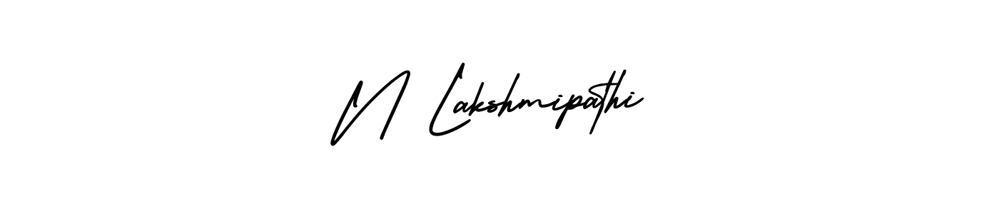 How to Draw N Lakshmipathi signature style? AmerikaSignatureDemo-Regular is a latest design signature styles for name N Lakshmipathi. N Lakshmipathi signature style 3 images and pictures png