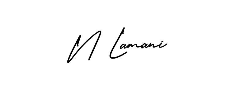 This is the best signature style for the N Lamani name. Also you like these signature font (AmerikaSignatureDemo-Regular). Mix name signature. N Lamani signature style 3 images and pictures png