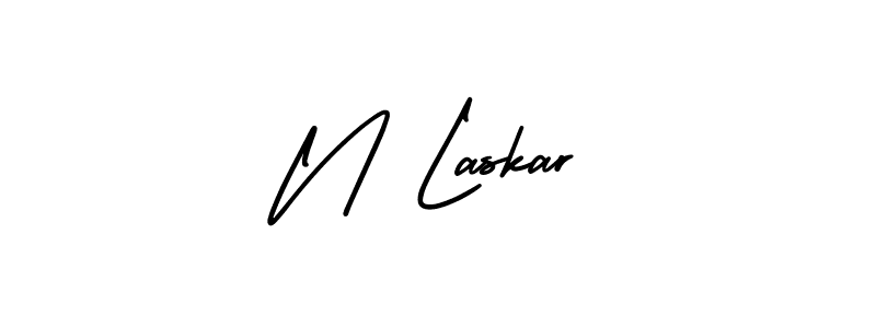 This is the best signature style for the N Laskar name. Also you like these signature font (AmerikaSignatureDemo-Regular). Mix name signature. N Laskar signature style 3 images and pictures png
