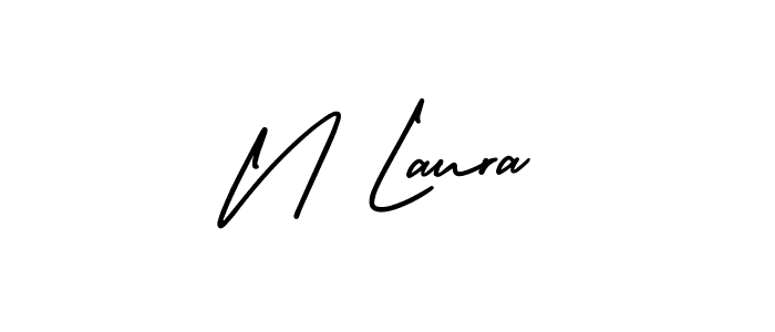 Similarly AmerikaSignatureDemo-Regular is the best handwritten signature design. Signature creator online .You can use it as an online autograph creator for name N Laura. N Laura signature style 3 images and pictures png