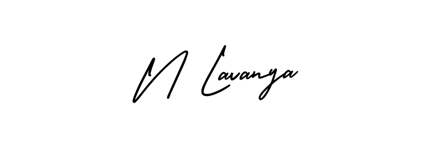 AmerikaSignatureDemo-Regular is a professional signature style that is perfect for those who want to add a touch of class to their signature. It is also a great choice for those who want to make their signature more unique. Get N Lavanya name to fancy signature for free. N Lavanya signature style 3 images and pictures png