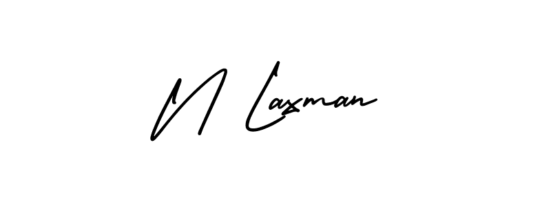 Make a beautiful signature design for name N Laxman. With this signature (AmerikaSignatureDemo-Regular) style, you can create a handwritten signature for free. N Laxman signature style 3 images and pictures png