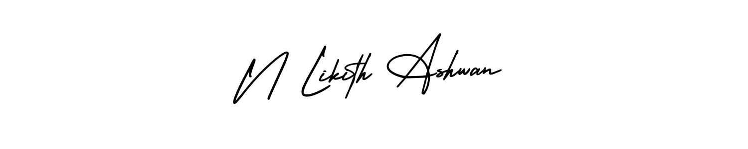 Design your own signature with our free online signature maker. With this signature software, you can create a handwritten (AmerikaSignatureDemo-Regular) signature for name N Likith Ashwan. N Likith Ashwan signature style 3 images and pictures png
