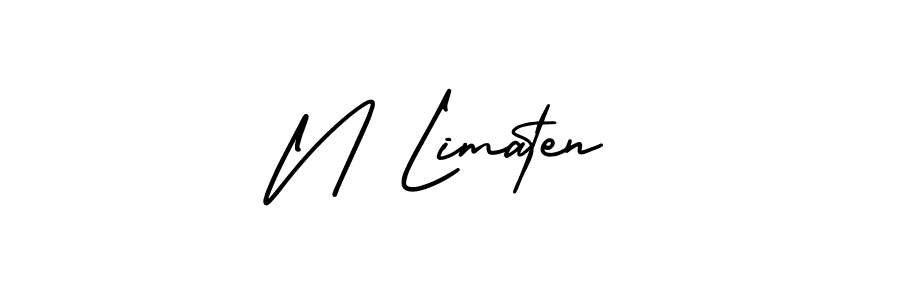 AmerikaSignatureDemo-Regular is a professional signature style that is perfect for those who want to add a touch of class to their signature. It is also a great choice for those who want to make their signature more unique. Get N Limaten name to fancy signature for free. N Limaten signature style 3 images and pictures png