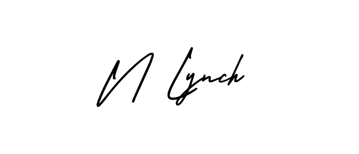 You should practise on your own different ways (AmerikaSignatureDemo-Regular) to write your name (N Lynch) in signature. don't let someone else do it for you. N Lynch signature style 3 images and pictures png