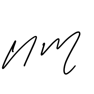 How to make N M signature? AmerikaSignatureDemo-Regular is a professional autograph style. Create handwritten signature for N M name. N M signature style 3 images and pictures png