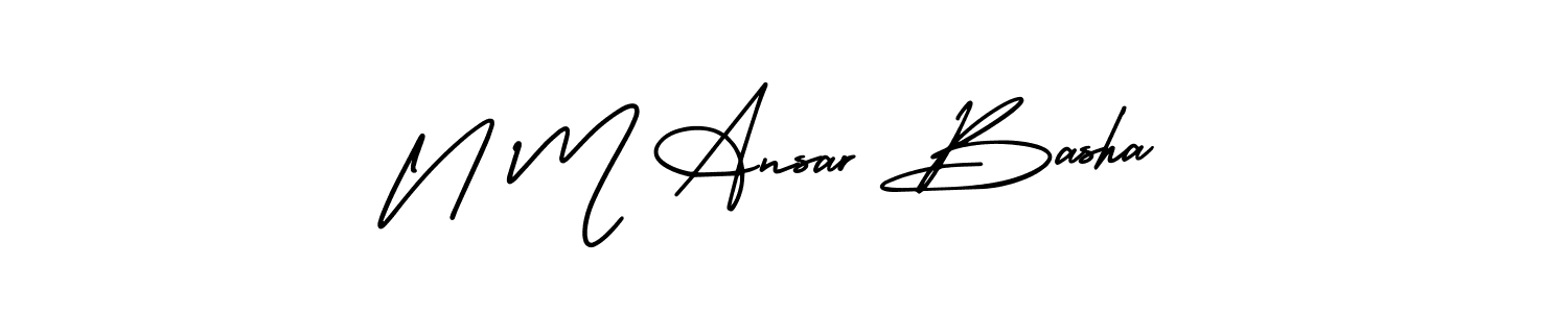 Use a signature maker to create a handwritten signature online. With this signature software, you can design (AmerikaSignatureDemo-Regular) your own signature for name N M Ansar Basha. N M Ansar Basha signature style 3 images and pictures png