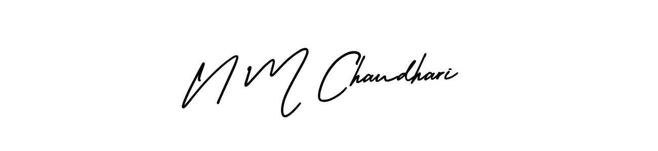 Make a beautiful signature design for name N M Chaudhari. With this signature (AmerikaSignatureDemo-Regular) style, you can create a handwritten signature for free. N M Chaudhari signature style 3 images and pictures png