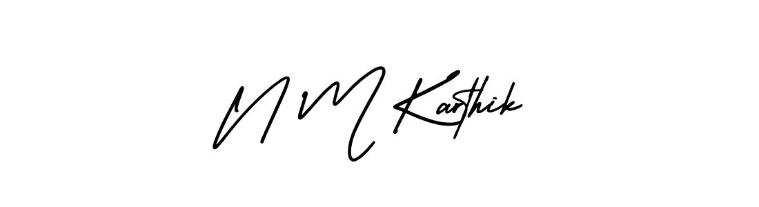 Make a short N M Karthik signature style. Manage your documents anywhere anytime using AmerikaSignatureDemo-Regular. Create and add eSignatures, submit forms, share and send files easily. N M Karthik signature style 3 images and pictures png