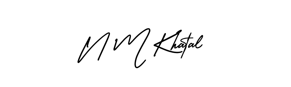 Make a beautiful signature design for name N M Khatal. With this signature (AmerikaSignatureDemo-Regular) style, you can create a handwritten signature for free. N M Khatal signature style 3 images and pictures png