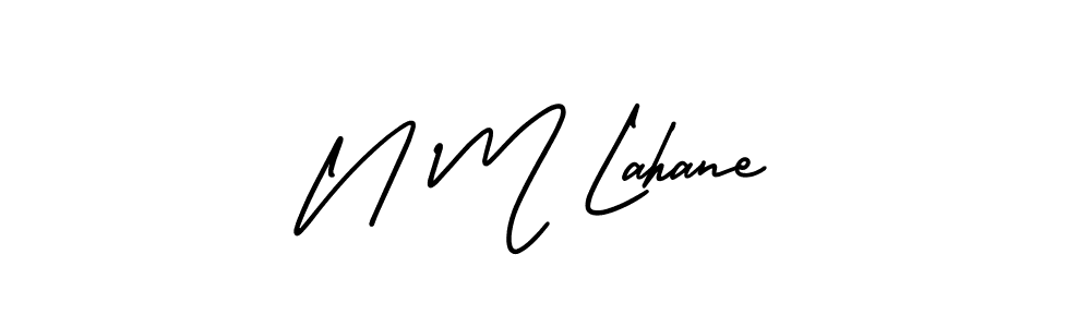 Use a signature maker to create a handwritten signature online. With this signature software, you can design (AmerikaSignatureDemo-Regular) your own signature for name N M Lahane. N M Lahane signature style 3 images and pictures png