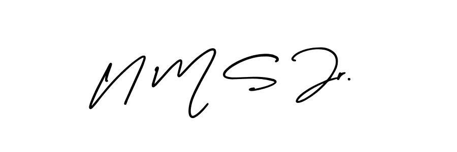 AmerikaSignatureDemo-Regular is a professional signature style that is perfect for those who want to add a touch of class to their signature. It is also a great choice for those who want to make their signature more unique. Get N M S Jr. name to fancy signature for free. N M S Jr. signature style 3 images and pictures png