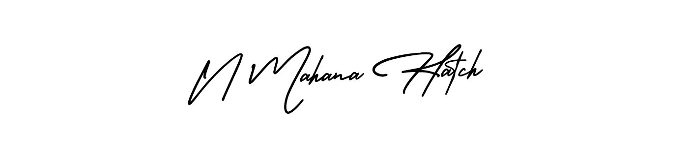 Make a short N Mahana Hatch signature style. Manage your documents anywhere anytime using AmerikaSignatureDemo-Regular. Create and add eSignatures, submit forms, share and send files easily. N Mahana Hatch signature style 3 images and pictures png