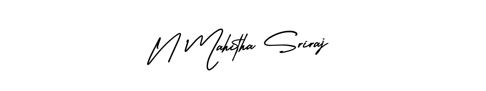 Make a short N Mahitha Sriraj signature style. Manage your documents anywhere anytime using AmerikaSignatureDemo-Regular. Create and add eSignatures, submit forms, share and send files easily. N Mahitha Sriraj signature style 3 images and pictures png