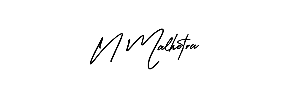 How to make N Malhotra name signature. Use AmerikaSignatureDemo-Regular style for creating short signs online. This is the latest handwritten sign. N Malhotra signature style 3 images and pictures png