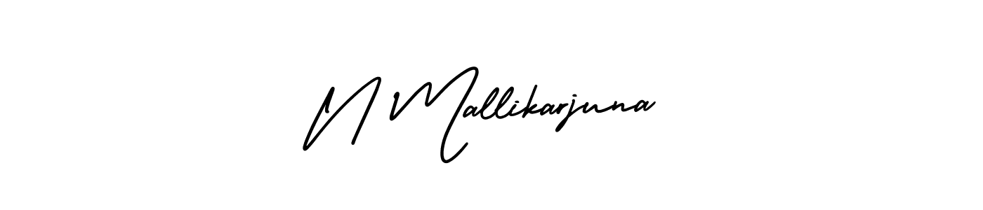 You should practise on your own different ways (AmerikaSignatureDemo-Regular) to write your name (N Mallikarjuna) in signature. don't let someone else do it for you. N Mallikarjuna signature style 3 images and pictures png