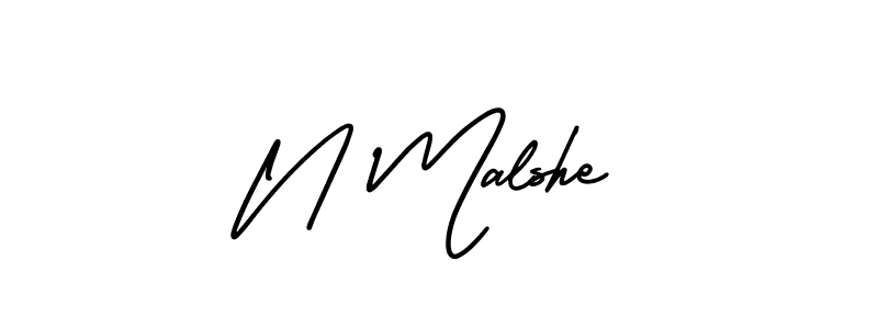 The best way (AmerikaSignatureDemo-Regular) to make a short signature is to pick only two or three words in your name. The name N Malshe include a total of six letters. For converting this name. N Malshe signature style 3 images and pictures png