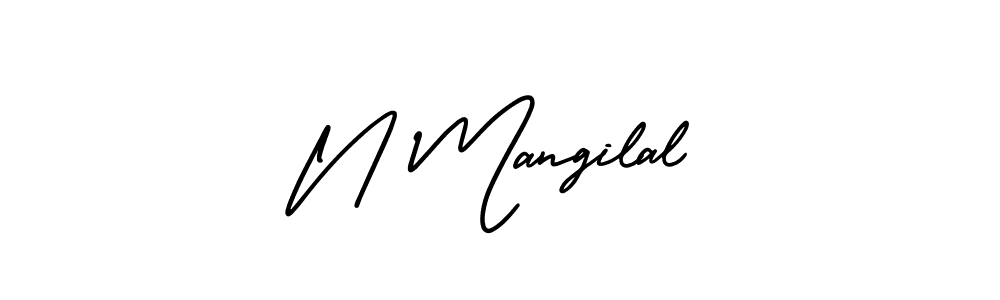 Create a beautiful signature design for name N Mangilal. With this signature (AmerikaSignatureDemo-Regular) fonts, you can make a handwritten signature for free. N Mangilal signature style 3 images and pictures png