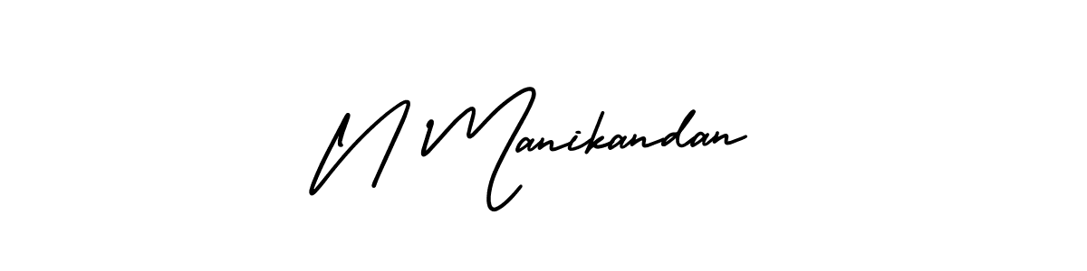 How to make N Manikandan name signature. Use AmerikaSignatureDemo-Regular style for creating short signs online. This is the latest handwritten sign. N Manikandan signature style 3 images and pictures png