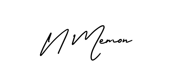 How to Draw N Memon signature style? AmerikaSignatureDemo-Regular is a latest design signature styles for name N Memon. N Memon signature style 3 images and pictures png