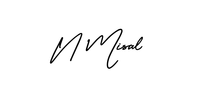 How to Draw N Misal signature style? AmerikaSignatureDemo-Regular is a latest design signature styles for name N Misal. N Misal signature style 3 images and pictures png
