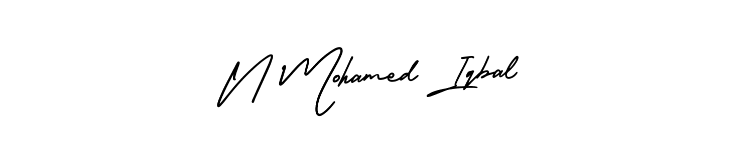 Make a beautiful signature design for name N Mohamed Iqbal. With this signature (AmerikaSignatureDemo-Regular) style, you can create a handwritten signature for free. N Mohamed Iqbal signature style 3 images and pictures png