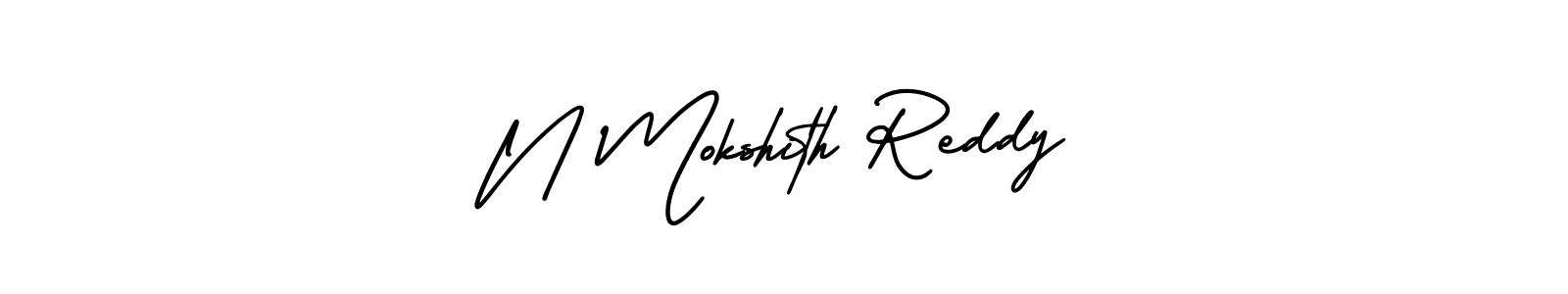 Use a signature maker to create a handwritten signature online. With this signature software, you can design (AmerikaSignatureDemo-Regular) your own signature for name N Mokshith Reddy. N Mokshith Reddy signature style 3 images and pictures png