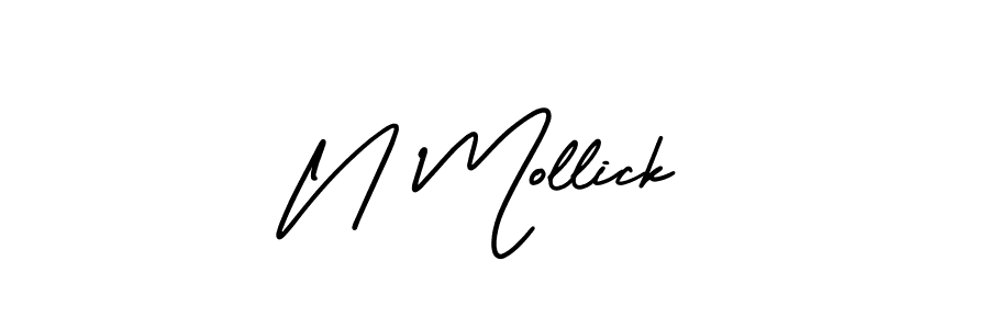 if you are searching for the best signature style for your name N Mollick. so please give up your signature search. here we have designed multiple signature styles  using AmerikaSignatureDemo-Regular. N Mollick signature style 3 images and pictures png