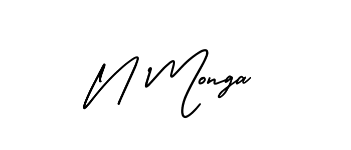 Also we have N Monga name is the best signature style. Create professional handwritten signature collection using AmerikaSignatureDemo-Regular autograph style. N Monga signature style 3 images and pictures png