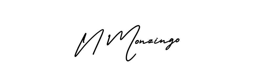 How to make N Monzingo signature? AmerikaSignatureDemo-Regular is a professional autograph style. Create handwritten signature for N Monzingo name. N Monzingo signature style 3 images and pictures png