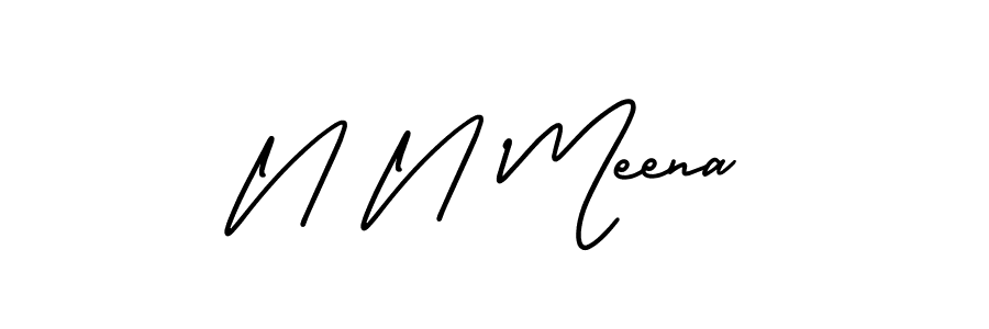 Also we have N N Meena name is the best signature style. Create professional handwritten signature collection using AmerikaSignatureDemo-Regular autograph style. N N Meena signature style 3 images and pictures png