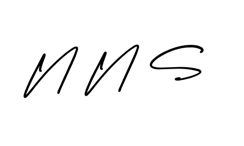 Use a signature maker to create a handwritten signature online. With this signature software, you can design (AmerikaSignatureDemo-Regular) your own signature for name N N S. N N S signature style 3 images and pictures png