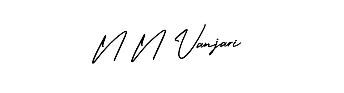 Create a beautiful signature design for name N N Vanjari. With this signature (AmerikaSignatureDemo-Regular) fonts, you can make a handwritten signature for free. N N Vanjari signature style 3 images and pictures png