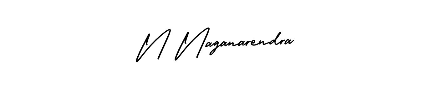 N Naganarendra stylish signature style. Best Handwritten Sign (AmerikaSignatureDemo-Regular) for my name. Handwritten Signature Collection Ideas for my name N Naganarendra. N Naganarendra signature style 3 images and pictures png