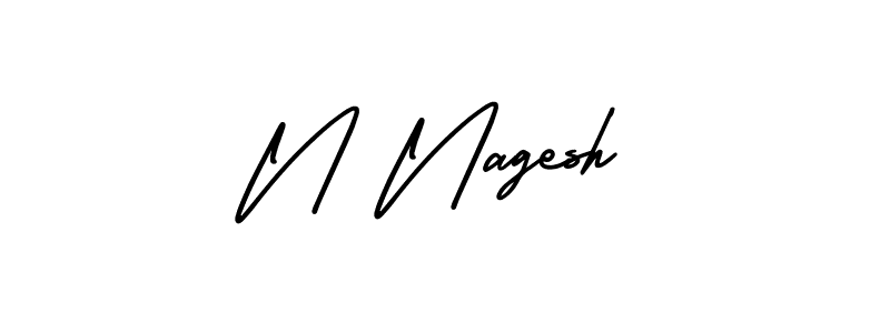 Create a beautiful signature design for name N Nagesh. With this signature (AmerikaSignatureDemo-Regular) fonts, you can make a handwritten signature for free. N Nagesh signature style 3 images and pictures png