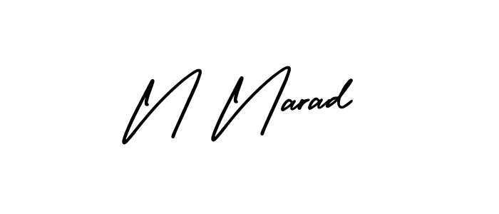 Make a beautiful signature design for name N Narad. With this signature (AmerikaSignatureDemo-Regular) style, you can create a handwritten signature for free. N Narad signature style 3 images and pictures png