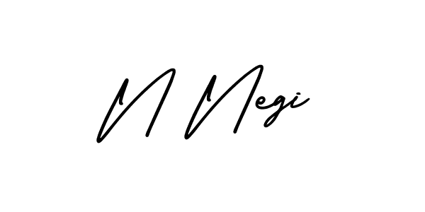 You should practise on your own different ways (AmerikaSignatureDemo-Regular) to write your name (N Negi) in signature. don't let someone else do it for you. N Negi signature style 3 images and pictures png