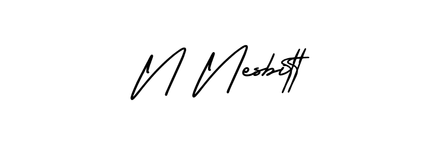 Use a signature maker to create a handwritten signature online. With this signature software, you can design (AmerikaSignatureDemo-Regular) your own signature for name N Nesbitt. N Nesbitt signature style 3 images and pictures png