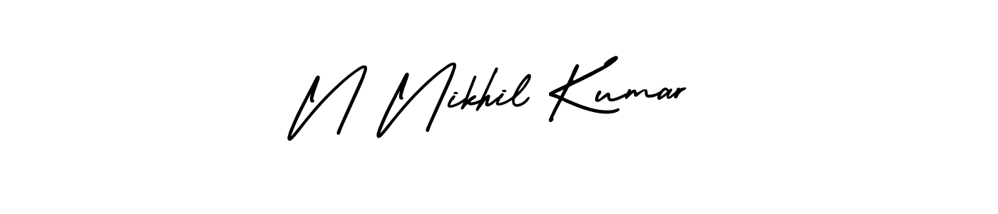 Design your own signature with our free online signature maker. With this signature software, you can create a handwritten (AmerikaSignatureDemo-Regular) signature for name N Nikhil Kumar. N Nikhil Kumar signature style 3 images and pictures png