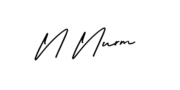 Use a signature maker to create a handwritten signature online. With this signature software, you can design (AmerikaSignatureDemo-Regular) your own signature for name N Nurm. N Nurm signature style 3 images and pictures png